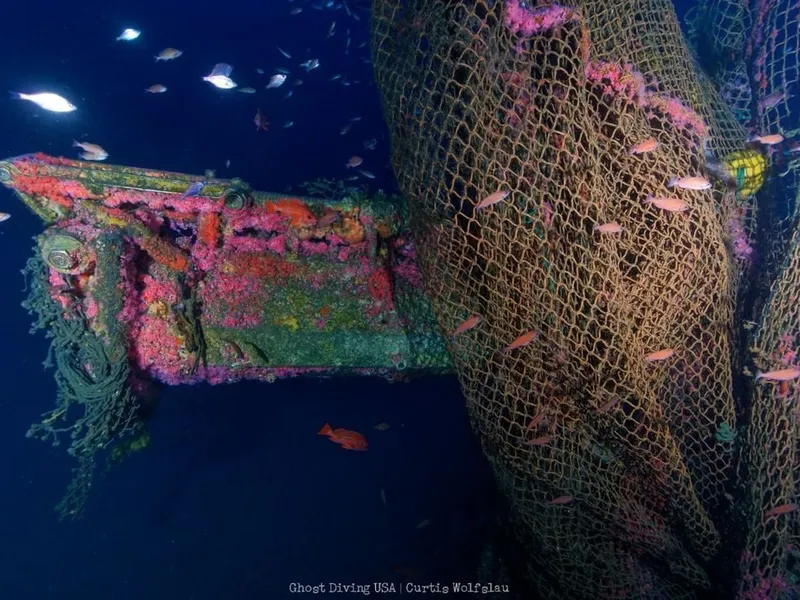 Ghost nets on the UB-88 submarine wreck