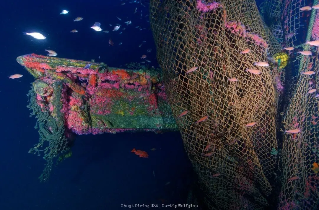 Ghost nets on the UB-88 submarine wreck