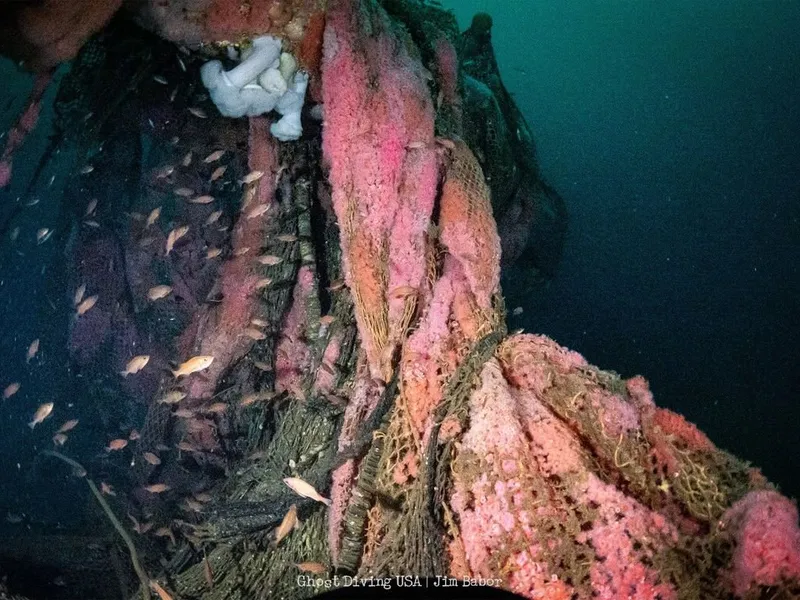 Ghost nets on the UB-88 submarine wreck